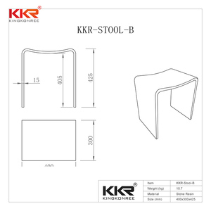 Artificial Stone Solid Surface Steen Hars Badkamer Kruk Stoel Shower Bench <strong>Bathroom</strong> Shower <strong>Stool</strong> - Product Image 5