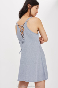 Printemps et D'été Robe Slip Casual Robe Femmes Dentelle dans le Dos Swing Bandage Robe - Product Image 4