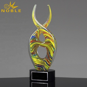 แรงบันดาลใจที่มีคุณภาพสูงที่กำหนดเองมือเป่าศิลปะแก้วถ้วยรางวัล - Product Image 2