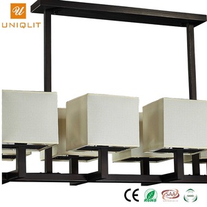 Nuevo estilo 8 E14 Hotel decoración hierro negro mate tela colgante Luz - Product Image 2