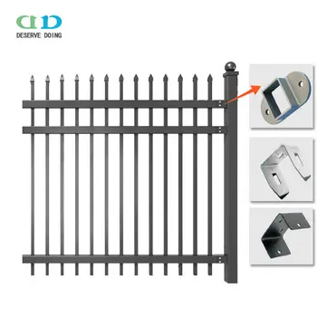 Оцинкованная заклепочная декоративная стальная ограда, декоративная стальная Заборная ограда или алюминиевая Заборная ограда, <span class=keywords><strong>2</strong></span>,5 дюймов, алюминиевая загородка
