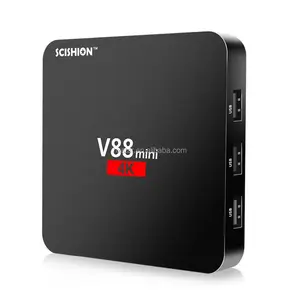 Giá rẻ nhất rk 3229 Android tv Box 6.0 Kỹ Thuật Số Set Top Box Android Dual Tuner Full hd 1080 p Video TV Box V88 MINI