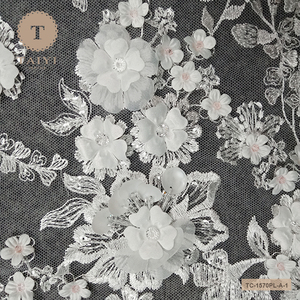 <strong>Heavy</strong> Beaded <strong>Lace</strong> <strong>Fabric</strong> Tulle French Guipure <strong>Lace</strong> Elegent Wedding <strong>Lace</strong> - Product Image 5