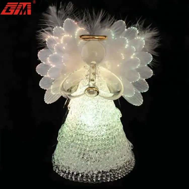 LEDライト装飾品でパーソナライズされた2022美容減衰ガラスエンジェルクリスマスオーナメント