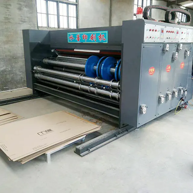 carton box making machine Automatic corrugated cardboard carton box flexo die cutter / printing machine / carton slotter