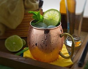 Ensemble cadeau de tasse à Moscow Mule en cuivre martelé, laiton et acier inoxydable pour France Ocean 5 Port Ellen <span class=keywords><strong>Islay</strong></span> Powers President - Product Image 2