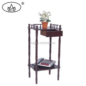 Multi-fonction <span class=keywords><strong>2</strong></span> niveau décoratif coin <span class=keywords><strong>étagère</strong></span>s petit en bois coin stand - Product Image 1