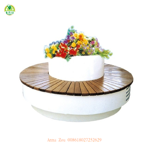 Fiberglass <strong>Garden</strong> Furniture Round <strong>Bench</strong> with Flower Bed / <strong>Composite</strong> <strong>Garden</strong> <strong>Benches</strong> Made in China (QX-144C) - Product Image 1