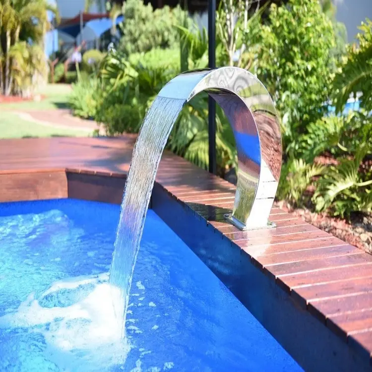 Fonte artificial decorativa para piscina, lâmina de água, cortina de água