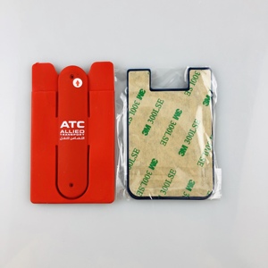 Porte-cartes personnalisé en gros avec support de téléphone portable, étui universel multi-usage en silicone adhésif pour smartphone - Product Image 4