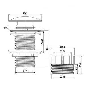 Phụ kiện phòng tắm bồn rửa <span class=keywords><strong>Pop</strong></span> Up chất thải với nắp Gốm Brass cống với nhựa adapter nấm <span class=keywords><strong>drainer</strong></span> - Product Image 2