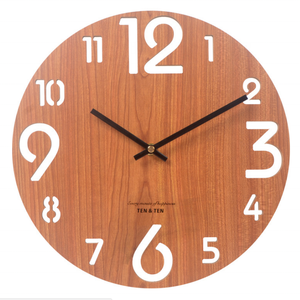 12 "Vintage chiffre arabe Design rustique pays Style toscan en bois rond horloge murale décoration de la maison - Product Image 1