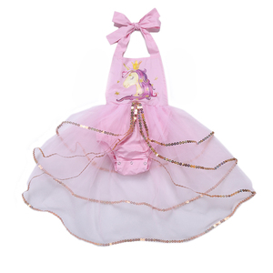 Groothandel Baby Meisjes Nieuw Design Mode Goud Eenhoorn Romper Verjaardagsfeestje Mooie Prinses Tutu Romper - Product Image 2