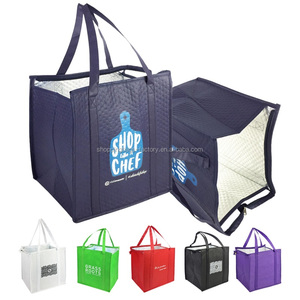 Рекламная многоразовая термоизоляционная сумка с логотипом на заказ, оптовая продажа, Нетканая изолированная сумка-холодильник для еды - Product Image 3