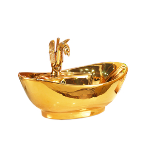 Articoli sanitari <span class=keywords><strong>di</strong></span> cui sopra montato bacino <span class=keywords><strong>di</strong></span> lavaggio a mano bagno lavello in <span class=keywords><strong>ceramica</strong></span> oro - Product Image 3