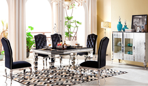 Phật sơn bán buôn nhà hàng ghế hiện đại sang trọng thép không gỉ bạc nhung ghế ăn - Product Image 2