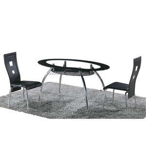 Ensemble de table à manger en verre et métal de style européen BOB Furniture Bazhou - Product Image 1
