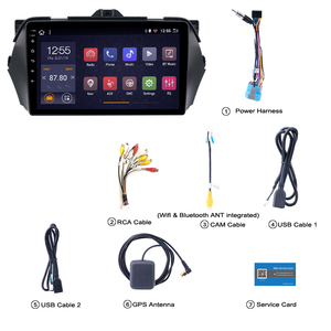 Wanqi 9 Inch 4 Lõi Android 11 Âm Thanh Xe Hơi DVD Đa Phương Tiện Máy Nghe Nhạc Đài Phát Thanh Video Stereo GPS Hệ Thống Định Vị Cho Suzuki Alivio/Ciaz - Product Image 3