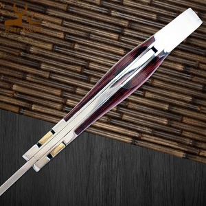 Cuchillo de supervivencia táctico de acero inoxidable de alta calidad, interruptor plegable de bolsillo de madera para acampar, engranaje personalizable OEM grabado con láser para - Product Image 5