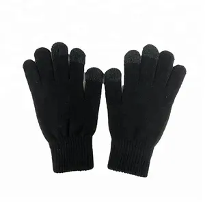 Hot Koop Mannen Acryl Logo Gedrukt Custom Warm Houden Winter Touchscreen Handschoenen