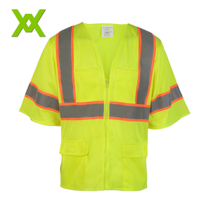 Camiseta Reflectante de Seguridad de <span class=keywords><strong>Alta</strong></span> <span class=keywords><strong>Visibilidad</strong></span> Clase 2 al por Mayor, con Logotipo Personalizado, Tejido Transpirable con Certificación ANSI - Product Image 3