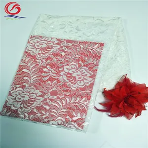 High quality new style jacquard lace 90/10 cotton spandex nylon fabric