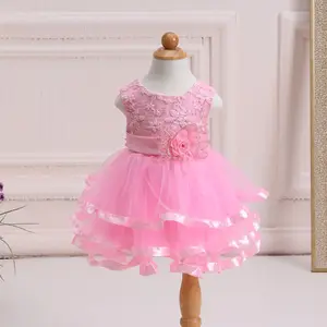 Site Alibaba Novo Estilo de Casamento Do Bebê Da Menina Vestido Sem Mangas Vestido de Desgaste Do Partido