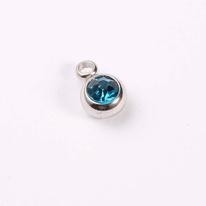 12 <strong>birthstone</strong> <strong>charms</strong> round rhinestones diy <strong>jewelry</strong> making 6mm stainless steel <strong>charm</strong> pendant jewelery pendants or <strong>charms</strong> - Product Image 6