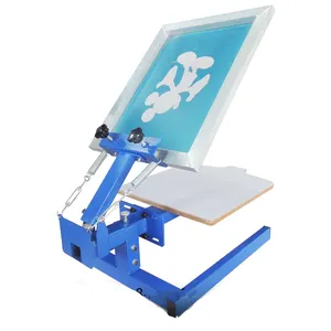 NS101-M simple 1 color 1 station manual screen printer flat surface garments clothes printing 1 color screen printer