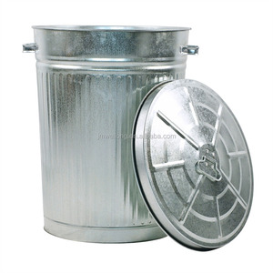 75 Litre Silver <strong>Galvanised</strong> <strong>Dustbin</strong> with Lid - Product Image 2
