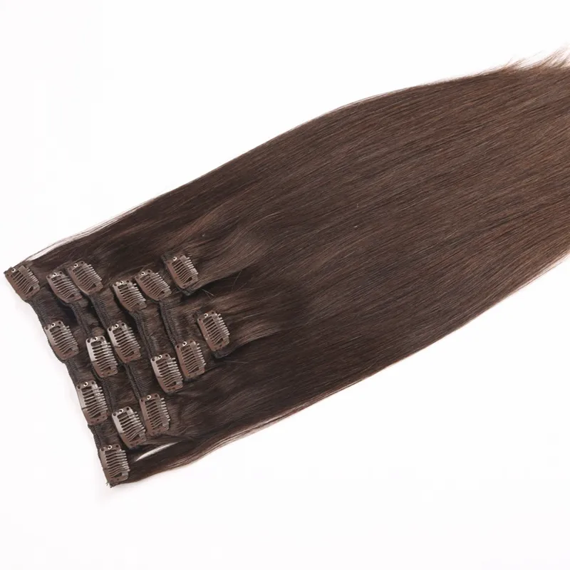 6 pieces a set 100% real human hair, double drawn hair extension, clip in hair extension