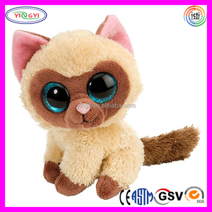 D749 <span class=keywords><strong>ojos</strong></span> <span class=keywords><strong>brillantes</strong></span> al por mayor ODM OEM CPSIA ASTM F963 fábrica directamente gato Animal relleno Marrón felpa <span class=keywords><strong>ojos</strong></span> grandes gato Juguetes - Product Image 2
