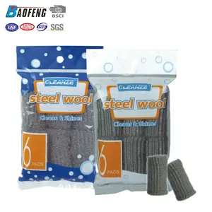 printed polybag steel wool scouring pads for kitchen washing