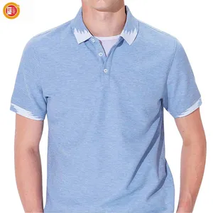 Fábrica de golfe personalizado dri fit luz azul camisa pólo de golfe camisa polo t para homens