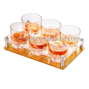 Tùy Chỉnh 6/ 12 Holes Acrylic Giữ Cốc Lỗ Tròn Giữ Cốc Drinkware Rượu Vang Chủ Sở Hữu Cốc Cho Thanh KTV