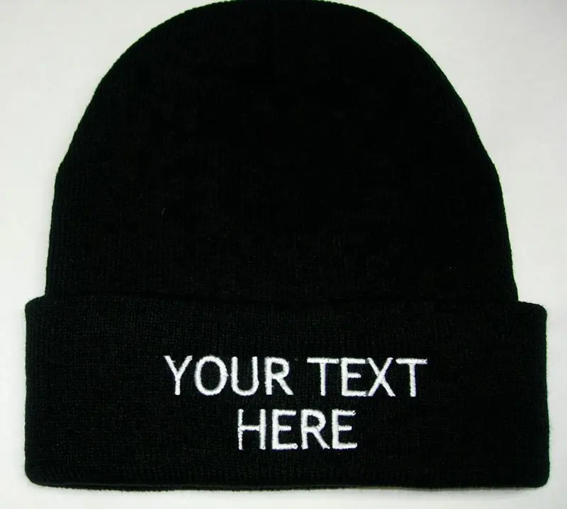 Черная вязаная шапка на заказ/шапка/зимняя шапка с вышитым логотипом 2019 оптовая продажа