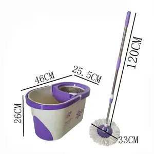 Factory Direct House-hold 360 Rotating Easy Cleaning Mop And Bucket Set Stainless Steel Handle Microfiber Flat Mop