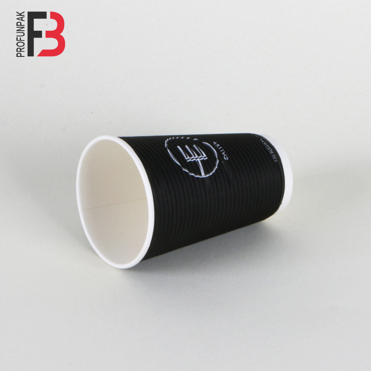 New design disposable offset printing vertical stripes coffee tea cups