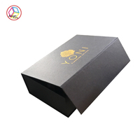 Boîte cadeau noire en papier recyclé écologique pour bijoux, 2 mm, avec revêtement UV, pelliculage mat et gaufrage – Vente en gros