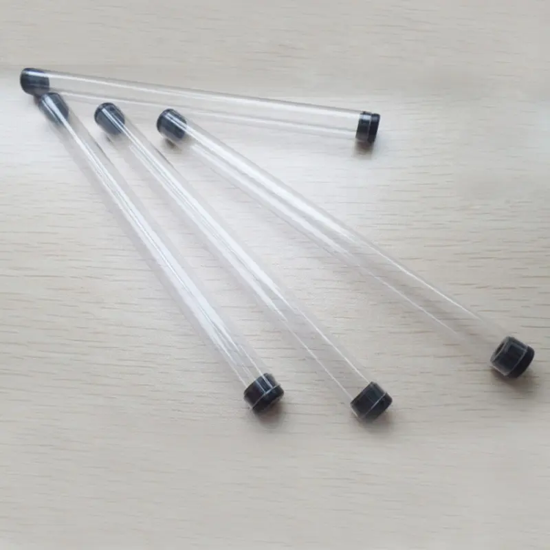 Wholesale high quality environmental protection high transparent PC plastic pipe for ball pen refill gift packaging tube