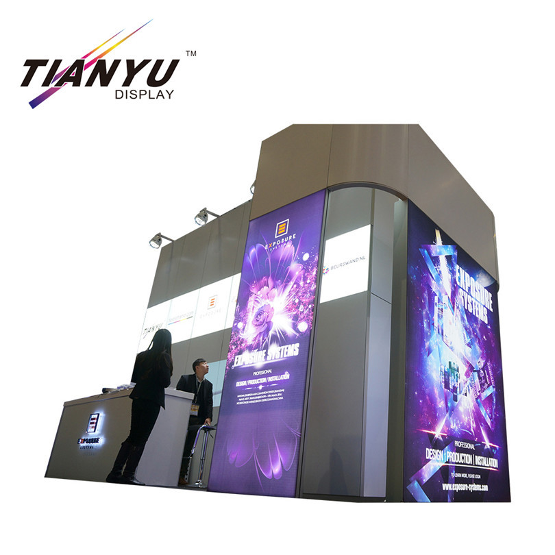 Adaptée aux besoins du client d'affichage de salon commercial 10x10 20ft portable photo stands d'exposition