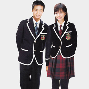 韓国の定番カスタムロゴ入り学生服ブレザーとパンツスカートセット 最高の学生服 - Product Image 1
