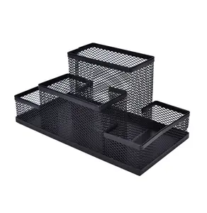 Vendita calda del Metallo della maglia Scuola Studenti Ufficio <span class=keywords><strong>Scrivania</strong></span> Organizzatore Penna Scatola Di Immagazzinaggio Titolare <span class=keywords><strong>Cancelleria</strong></span> Nero - Product Image 1