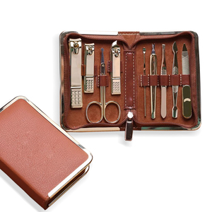 Coffret de luxe en métal plaqué or brillant <span class=keywords><strong>pour</strong></span> outils de soin des ongles, <span class=keywords><strong>manucure</strong></span> française et pédicure, idéal comme cadeau - Product Image 1