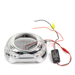 Accessori auto G103 Semi-rotondi LED Angel Eyes DRL Shrouds bianco/blu/rosso cristallo LED Halo anelli maschera per retrofit proiettore - Product Image 1
