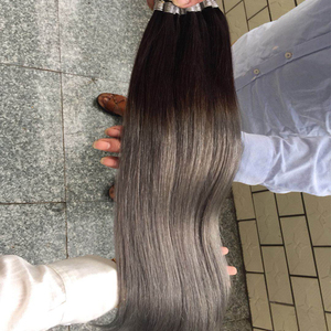 Factory Wholesale Aliexpress Best Brazilian Double <strong>Stranded</strong> <strong>Hair</strong>, 100% Remy Virgin Nano Ring <strong>Hair</strong> Extensions Ombre - Product Image 4