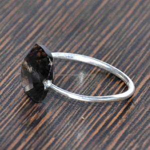 Gemstone Smoky Quartz 925 Anillos de plata esterlina Royal Party Wear Diseñador Anillo de plata Anillo de moda para boda, aniversario. - Product Image 2
