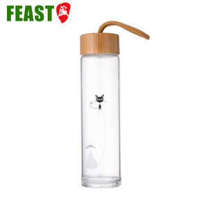 Botella de agua de vidrio para deporte, bote portátil de alta calidad, creativo, borosilicato, nuevo estilo, venta al por mayor - Product Image 1