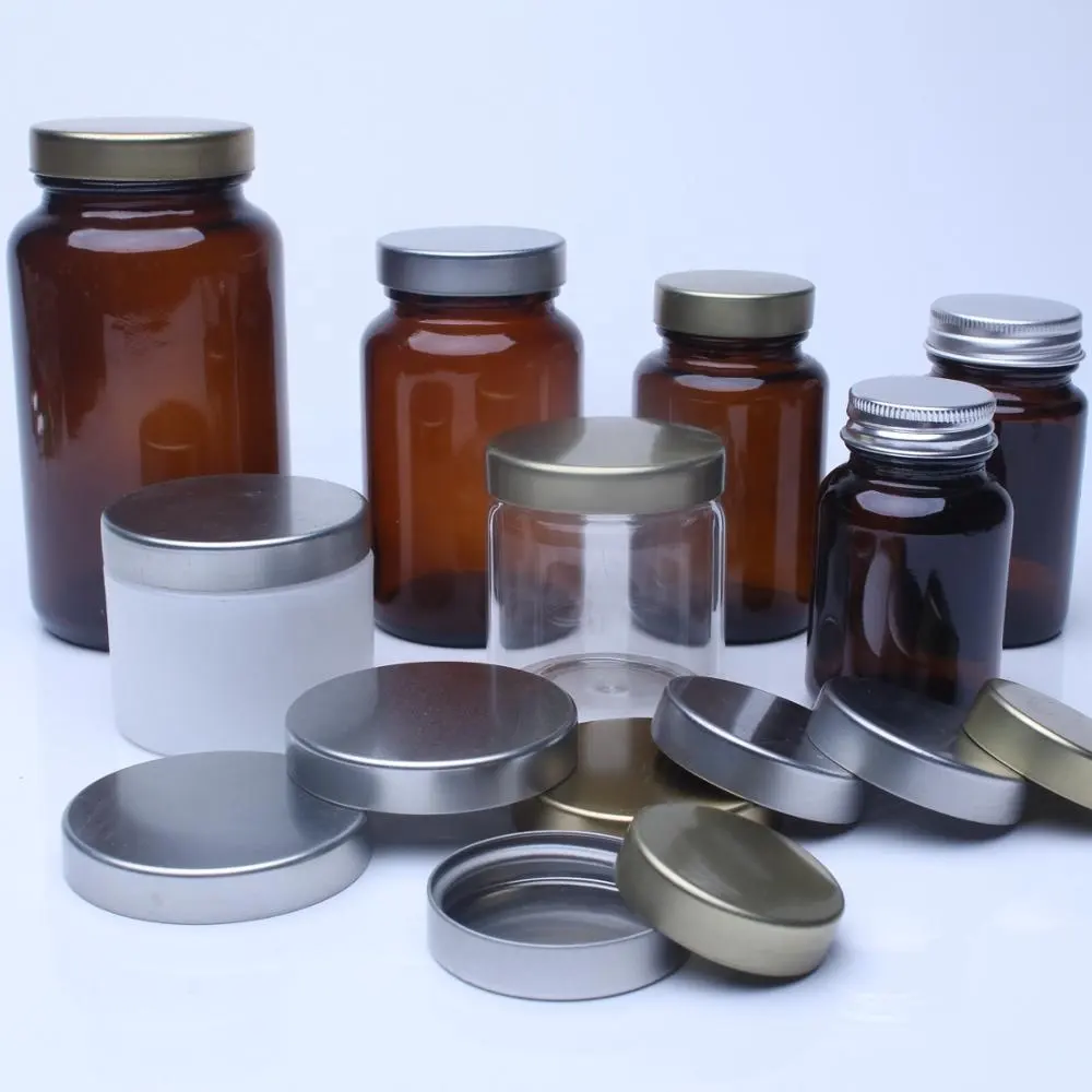 250ml Amber Glass Storage Jar With Tin Lids