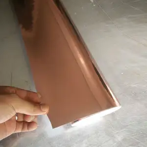 Pegatina de revestimiento de película de vinilo cromado de cobre rosa dorado autoadhesiva de calidad prémium con burbuja de aire